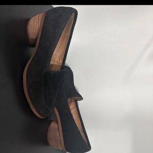 Sofft Cassia Heeled Loafer Shoes Womens Size 10 M Black Suede Block Heel Comfort